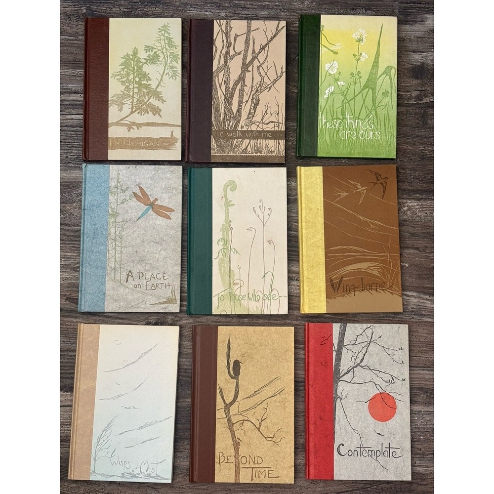 Vintage Lot of 9 Gwen Frostic SIGNED 1st Editions Nature Poetry Books 1957-1973